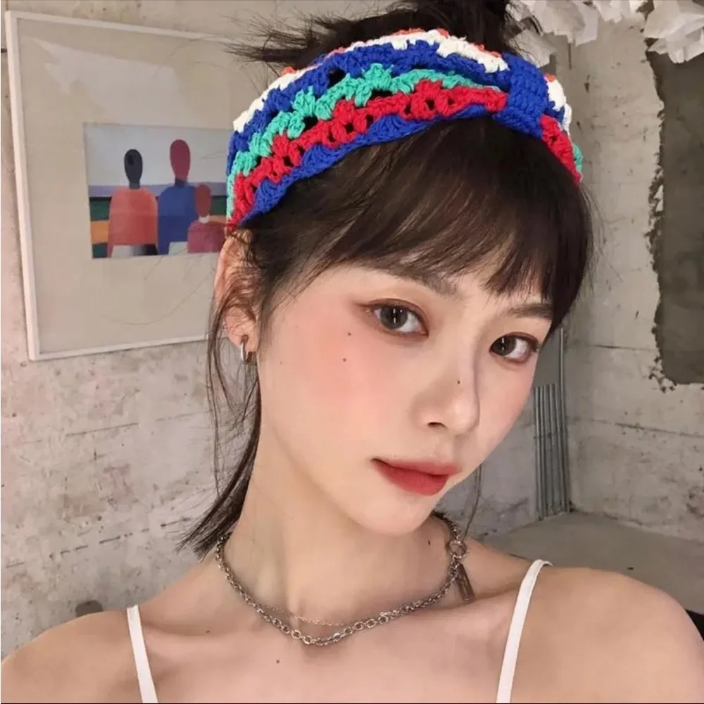 UO-Formentera Crochet Soft Headband In Multi